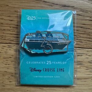 DISNEY D23 Exclusive DISNEY CRUISE LINE SHIP BOAT 25th Anniversary Pin LE 1000